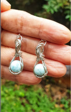 Load image into Gallery viewer, Larimar Earrings in Sterling Silver

