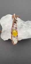 Load image into Gallery viewer, Herkimer Quartz Diamond with Yellow Chalcedony Wire Wrapped Pendant

