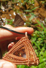 Load image into Gallery viewer, Astrophyllite Triangular Frame Copper Wire Wrapped Pendant
