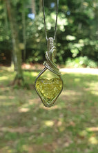 Load image into Gallery viewer, Baltic Heart-Shaped Amber Wrapped in Sterling Silver Pendant

