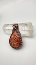 Load image into Gallery viewer, Agatized Fossil Coral Wirewrapped Pendant
