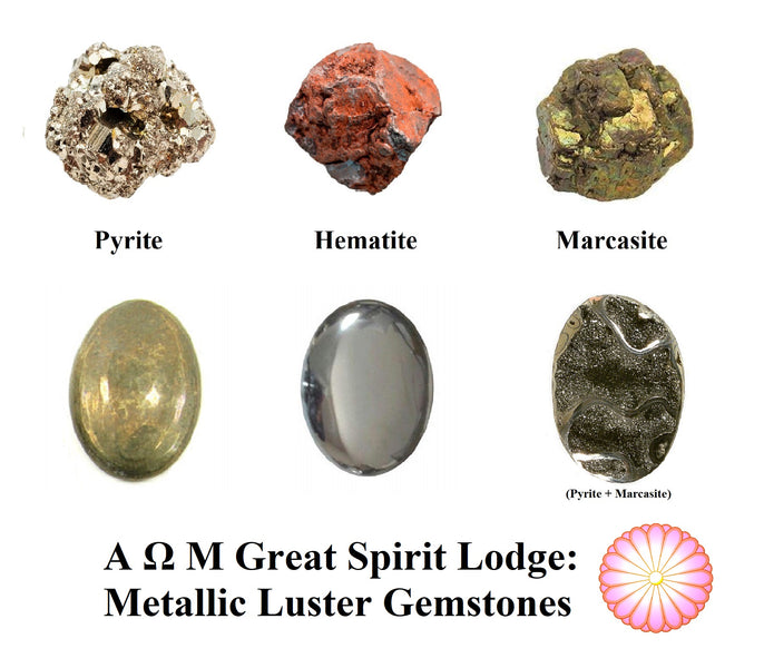 Metallic Luster Gemstones: Pyrite, Hematite and Marcasite