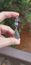 Load and play video in Gallery viewer, Aurora Opal and Labradorite Wire Wrapped Pendant
