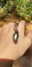 Load image into Gallery viewer, Verdant Hue Labradorite Wire Wrapped Pendant
