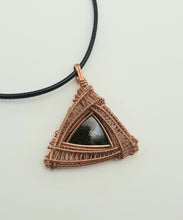 Load image into Gallery viewer, Astrophyllite Triangular Frame Copper Wire Wrapped Pendant
