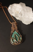 Load image into Gallery viewer, Elegant Natural Green Malachite and Black Opal Bead Wirewrapped Pendant
