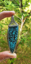 Load image into Gallery viewer, Hubei Turquoise in Sterling Silver Wire Wrapped Pendant
