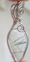 Load image into Gallery viewer, Genuine Transparent Green Rutilated Crystal Quartz Wire Wrapped Pendant
