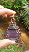 Load image into Gallery viewer, Lovely Multicolored Fluorite Cabochon Wire Wrapped Pendant
