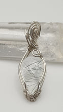 Load image into Gallery viewer, Genuine Transparent Green Rutilated Crystal Quartz Wire Wrapped Pendant
