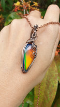 Load image into Gallery viewer, Stunning Aurora Opal Pendant Wirewrapped in Pure Copper Wire Jewellery
