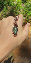 Load and play video in Gallery viewer, Verdant Hue Labradorite Wire Wrapped Pendant

