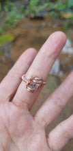 Load and play video in Gallery viewer, Herkimer Diamond Terminated Quartz Crystal Wire Wrapped Ring
