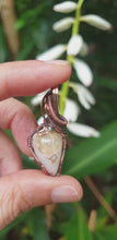 Load and play video in Gallery viewer, Natural Milky White Matrix Mexican Opal Wire Wrapped Pendant
