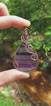 Load and play video in Gallery viewer, Lovely Multicolored Fluorite Cabochon Wire Wrapped Pendant
