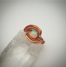 Load image into Gallery viewer, Iridescent Welo Opal Wire Wrapped Ring
