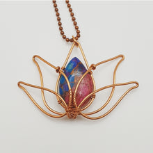 Load image into Gallery viewer, Arizona Pink Mohave Turquoise Lotus Pendant
