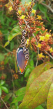 Load and play video in Gallery viewer, Stunning Aurora Opal Pendant Wirewrapped in Pure Copper Wire Jewellery
